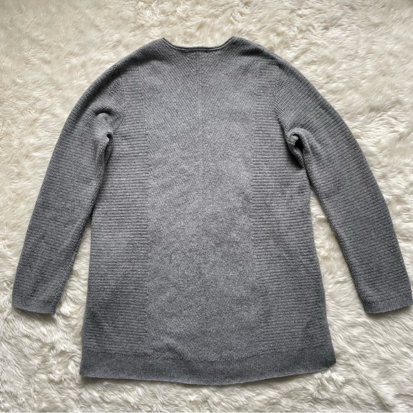 J. Jill Sweater Tunic V-neck Side Split Long Sleeve Textured Gray M - Picture 3 of 11